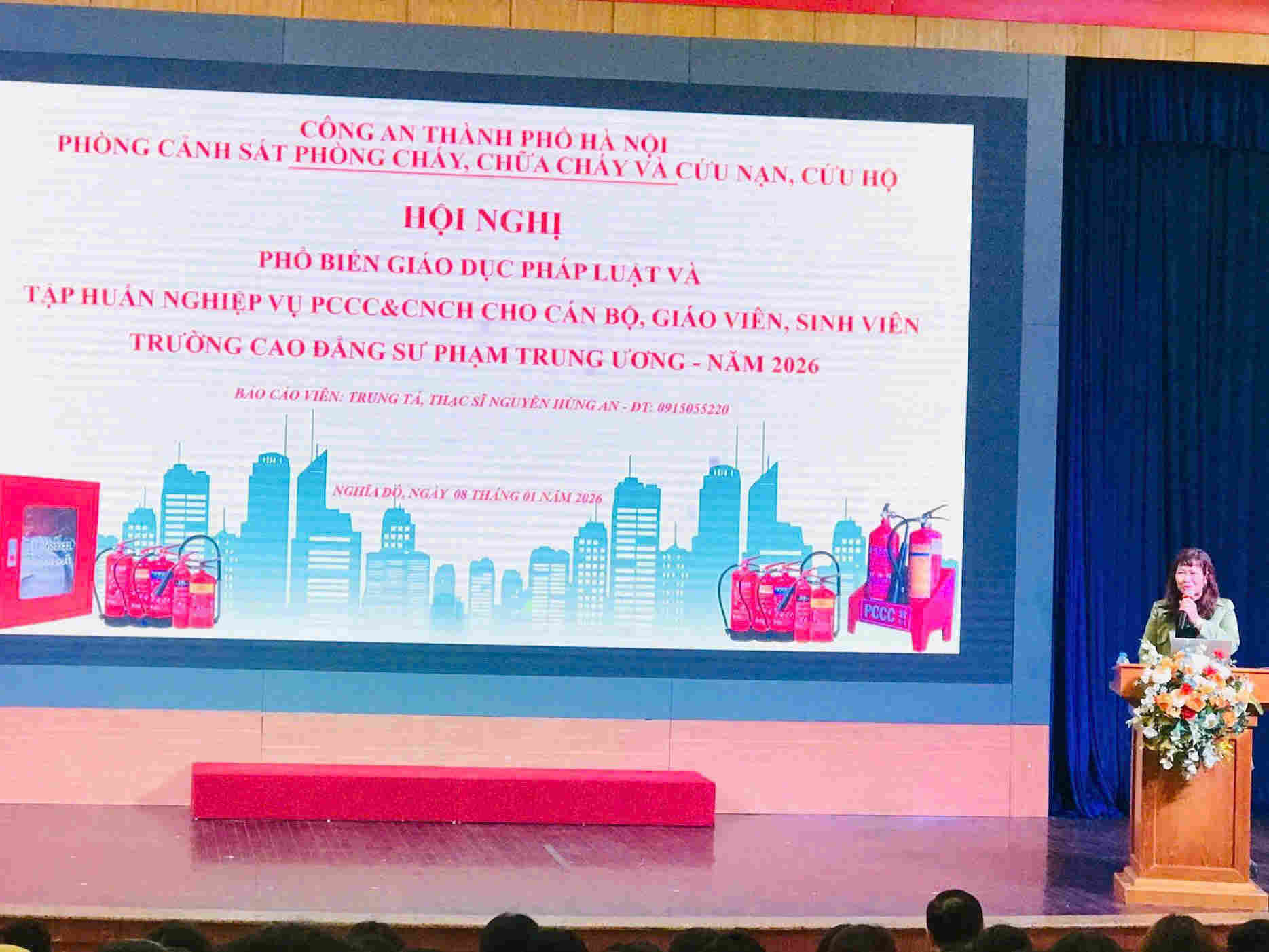 TẬP HUẤN PHÒNG CHÁY CHỮA CHÁY – NỀN TẢNG AN TOÀN CHO TRƯỜNG MNTH HOA THUỶ TIÊN